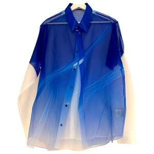 Dior Mens Homme Gradient Pleated Shirt Size 39